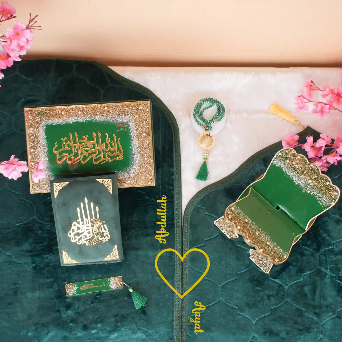 Green Sequence Couple Ibadah Set