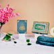 Premium Kids Quran Gift Set in green with decorative box, prayer mat, tasbeeh, and Islamic accessories. Perfect for Ramadan gifting.