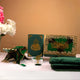 Elegant Green Stones Sawab-e-Jariya gift set featuring Quran, tasbeeh, rehal, and box. Perfect for Nikkah and bridal gifting occasions.