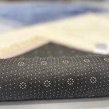 Close-up of non-slip backing on premium quality Couple Janamaz Set, ensuring safety and durability for daily prayer use.