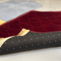 Grey & Maroon Dome Couple Janamaz with Heart