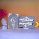Grey Nikah Nama Hamper with personalized gold foil names and premium velvet box, ideal for Islamic wedding ceremonies and gifting.
