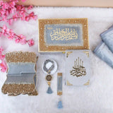Grey Sequence Sawab-e-Jariya Hamper with Quran, Rehal, Tasbeeh and Janamaz