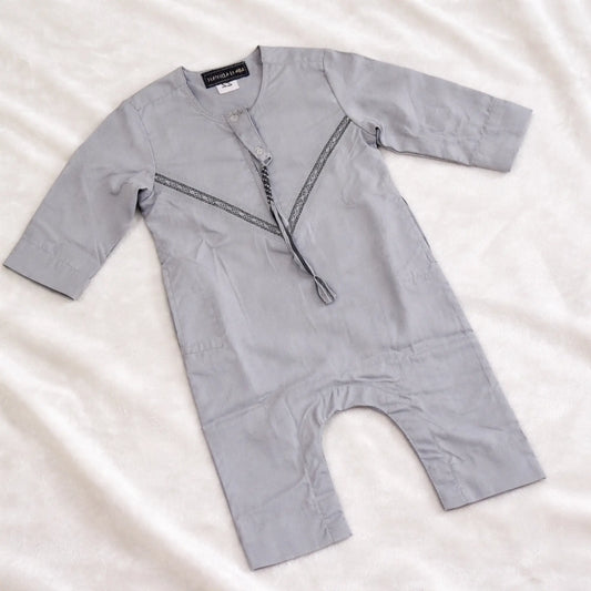 Grey Thobe Romper for Baby Boys