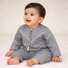 Grey Thobe Romper for Baby Boys