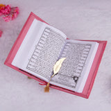 Pink Flakes Couple Ibadah Set – Gujarati translation Quran with pink velvet cover