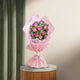8 Pink Roses Bouquet wrapped in pastel pink paper with baby's breath, ideal for graceful gifting. Order now for same-day delivery.
