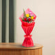Sprinkle Mix Roses Bouquet with 6 mixed color roses in red wrapping, ideal for same day delivery gifts and special occasions.