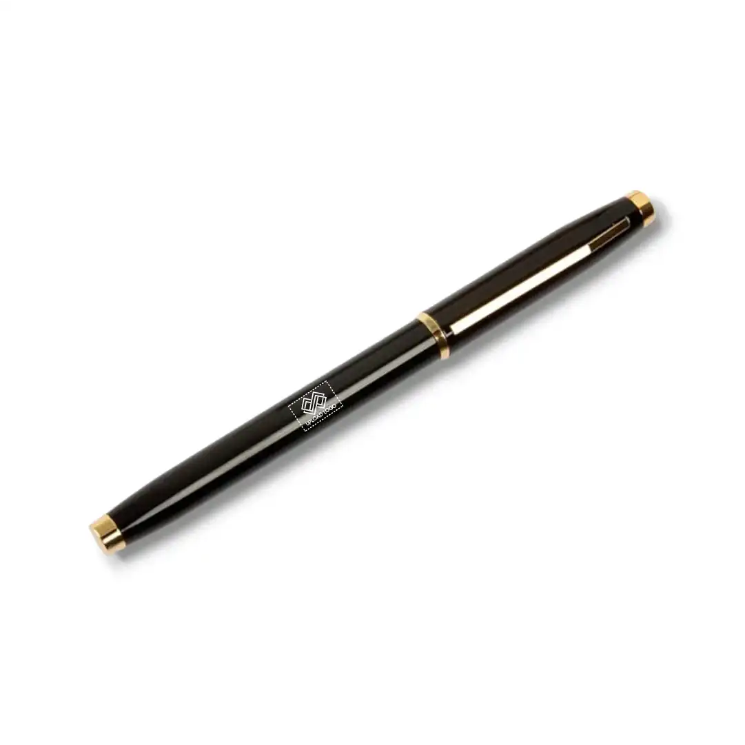 Kross Roller Gold Pen - Gold Metal Roller Pen with sleek black body and gold accents, perfect for personalized executive stationery.