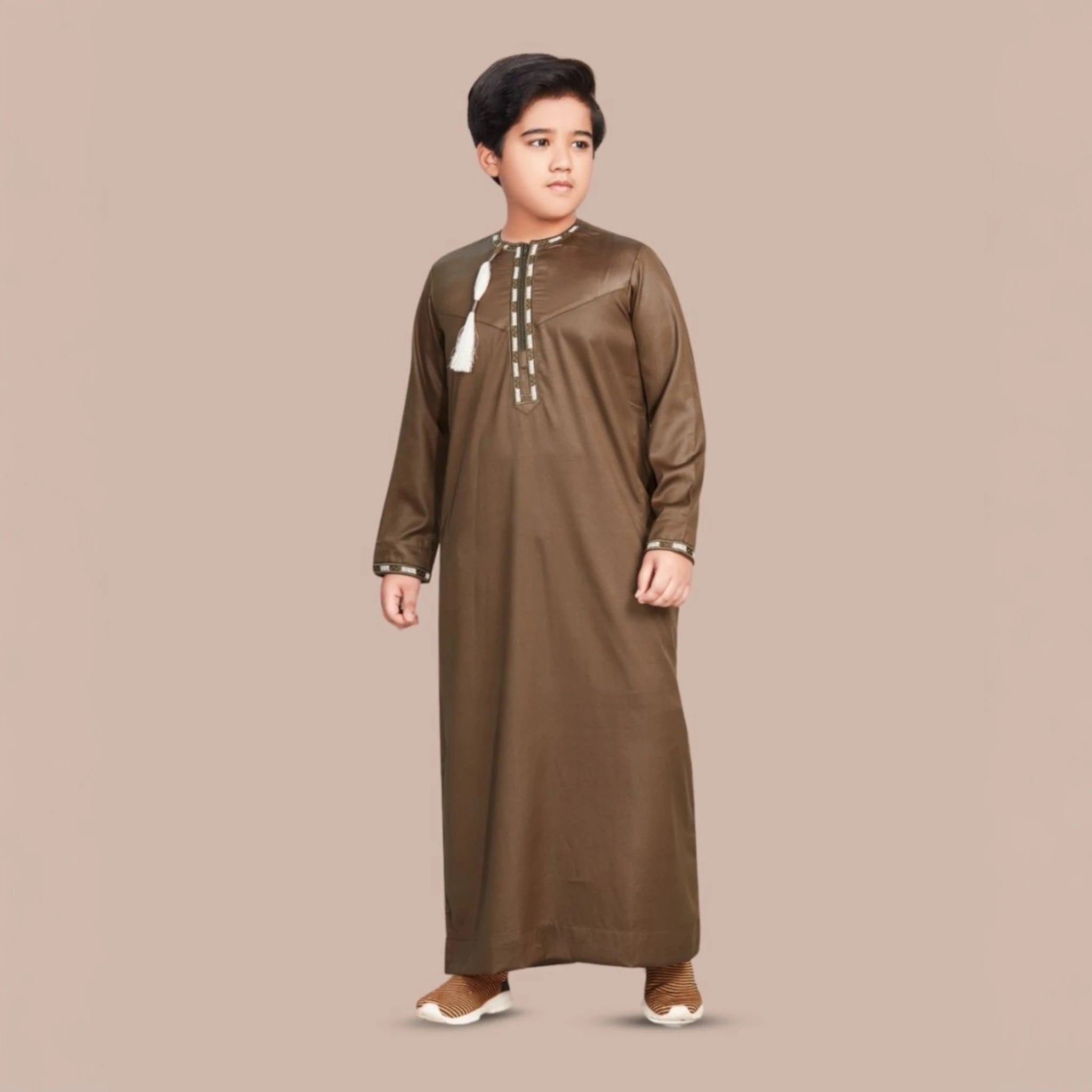 Brown Kids Thobes Omani Style