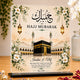 Couple Hajj Mubarak Acrylic Floral Plaque