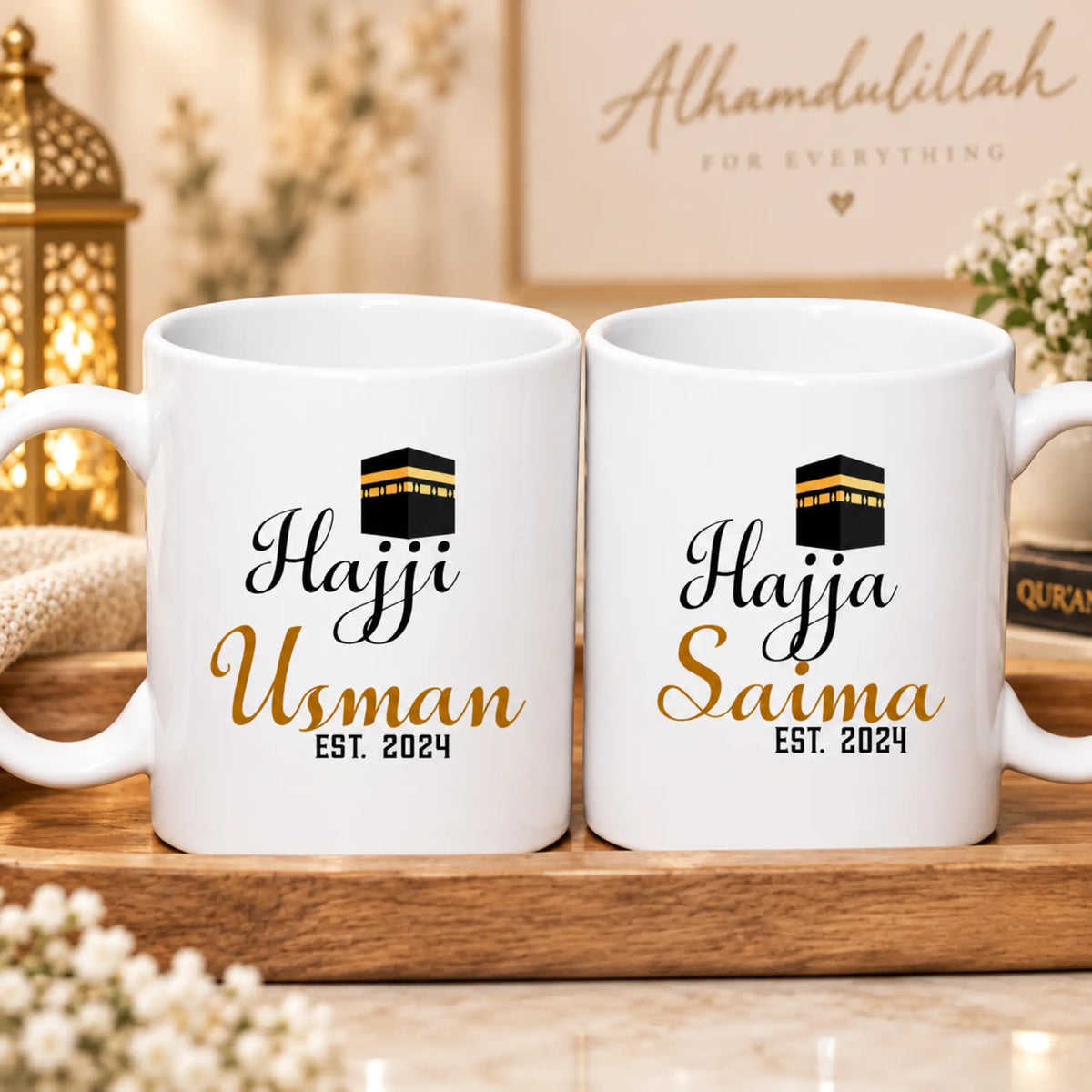 For the Blessed Pair - Hajji & Hajja Personalized Mugs