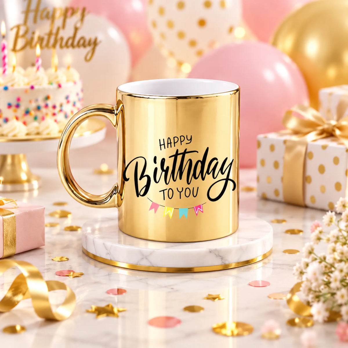 Personalized Golden Birthday Mug - Celebrate in Style