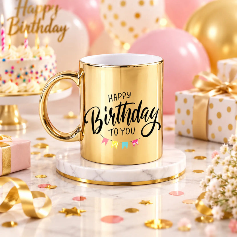 Personalized Golden Birthday Mug - Celebrate in Style Main image