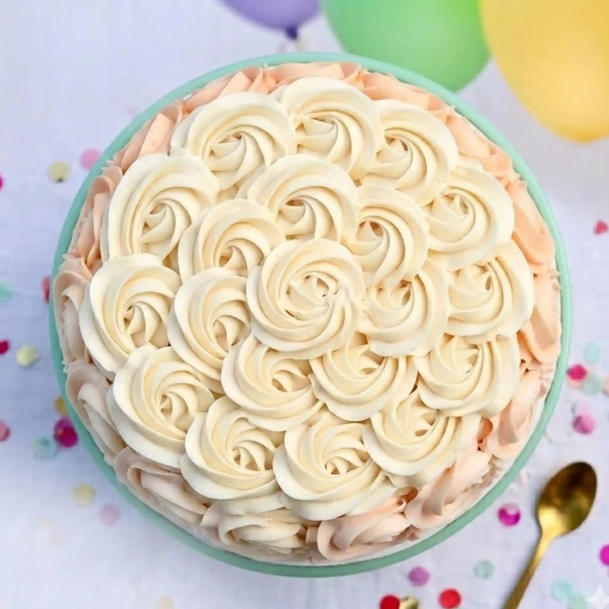 Heavenly Rose Cake close-up detail shot