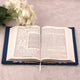 Open Quran with Hindi translation from the Blue Sequence Rehal Hamper, suitable for Hindi-speaking readers and Islamic gifting.