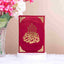 Translation Quran Velvet Cover in maroon with gold Islamic calligraphy, ideal premium gift for weddings or personal use.