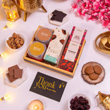 Heavenly Indulgence Treat Hamper - Islamic Gift for Eid featuring cookies, chocolates, and sweets in a festive Ramadan gift basket.