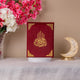 Maroon Velvet Covered Translation Quran with gold design, perfect for weddings, housewarmings, or religious celebrations.