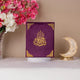 Purple Velvet Translation Quran with ornate gold accents, elegant gift option for Ramadan, Eid, or personal prayer use.