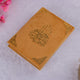 Tan Premium Velvet Covered Translation Quran with gold embellishments, ideal for gifting or personal devotion.
