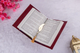Open Velvet Quran with Urdu translation, ideal for personal devotion or gifting during Islamic festivals and events.
