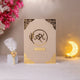 Elegant A3 Nikah Nama with gold accents and personalized initials, included in the Divine Elegance Thumb Print Edition Hamper.
