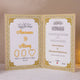 Amaanat-e-Nikaah Nikah agreement card with Quranic verses and couple's names, part of the premium bridal hamper gift collection.