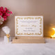 Inside view of Amaanat-e-Nikaah bridal gift box with personalized message and couple's names, perfect for Sawab-e-Jariya gifting.