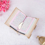 Offwhite Butterfly Sawab-e-Jariya – premium offwhite velvet Quran displayed open, elegant Quran for Islamic gifting occasions