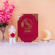 Premium maroon velvet A3 Nikah Nama cover with gold foil initials S&S, perfect for personalized Islamic wedding ceremony keepsakes.