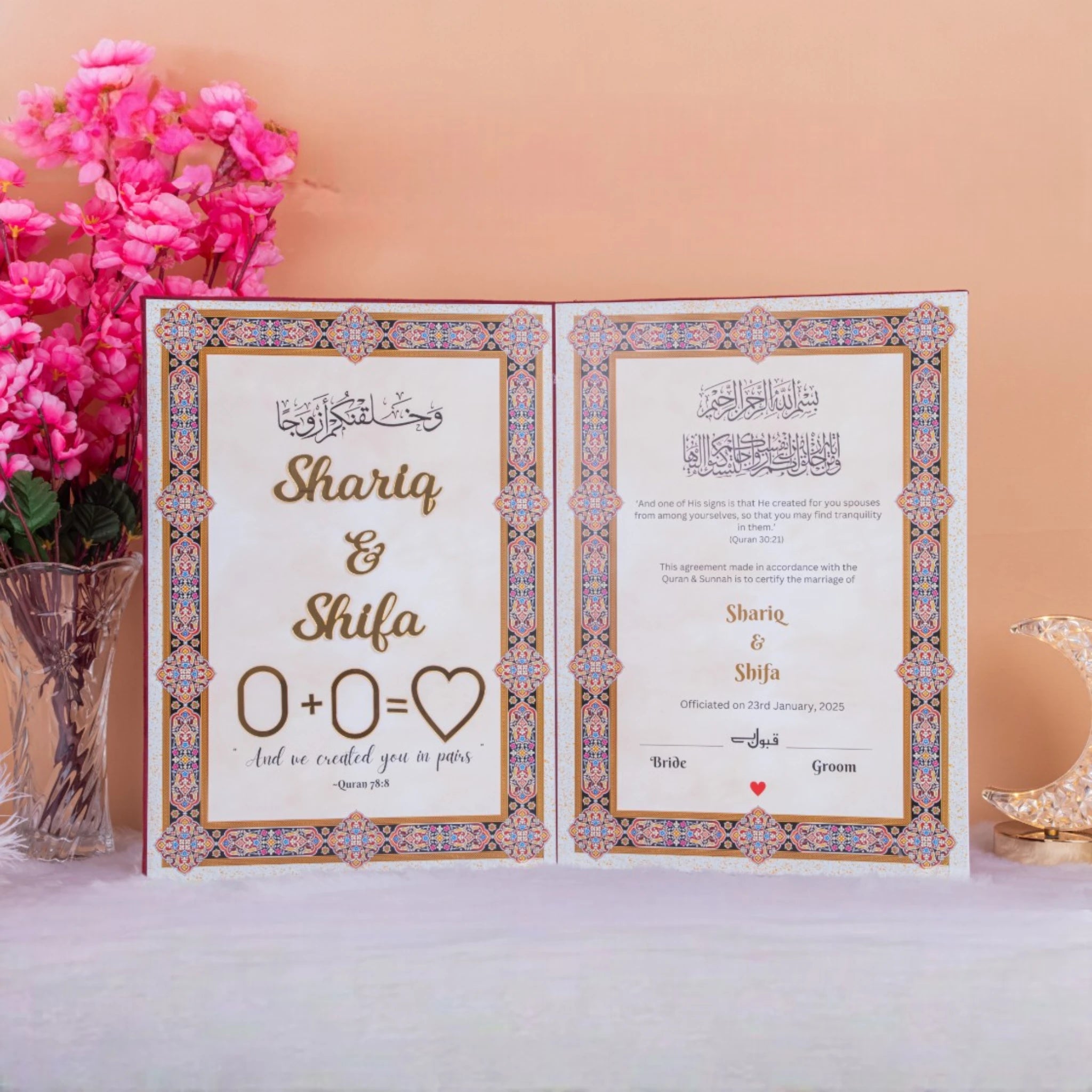 Personalized Nikah Nama A3 Size (Thumb Print Edition)