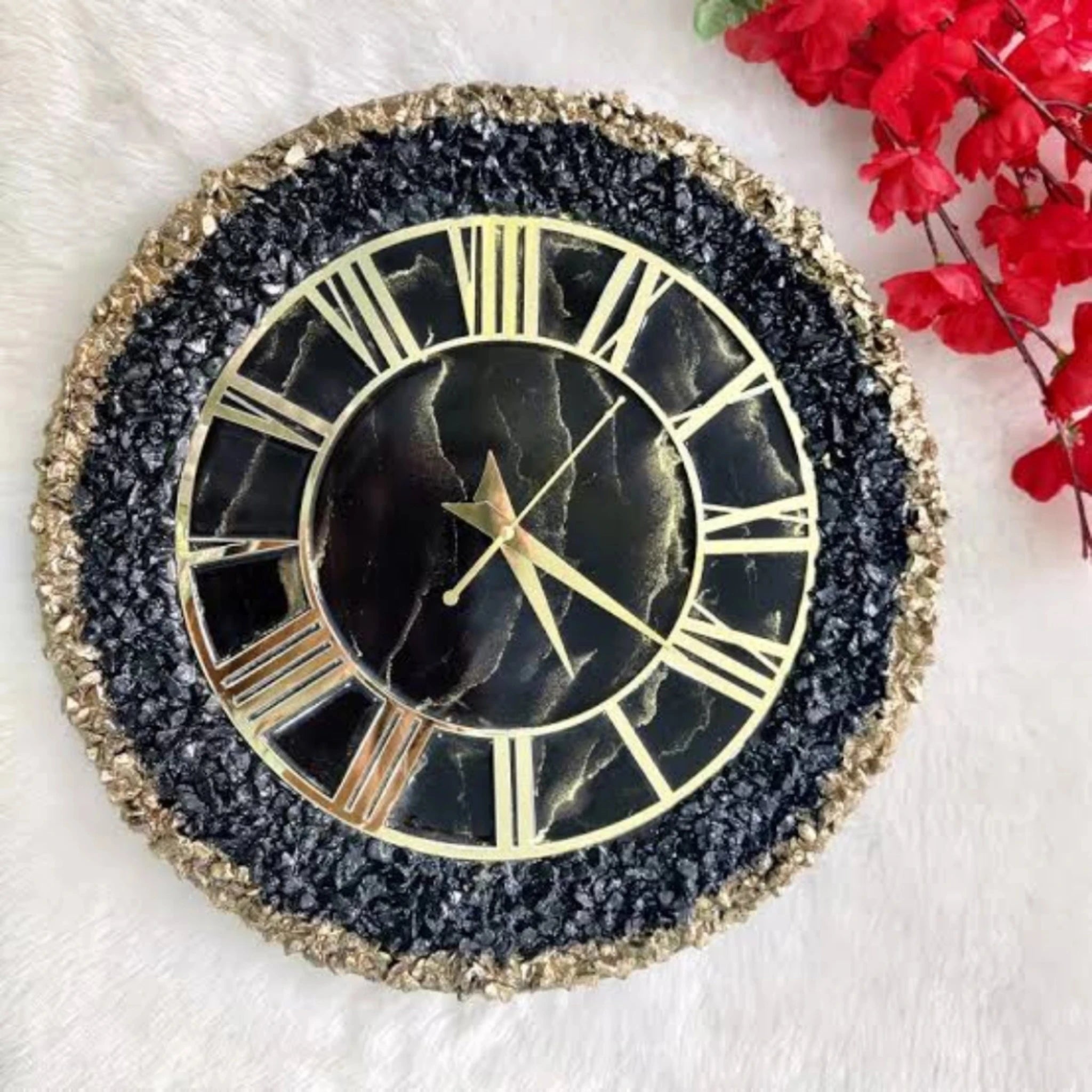 Black Midnight Grace Wall Clock