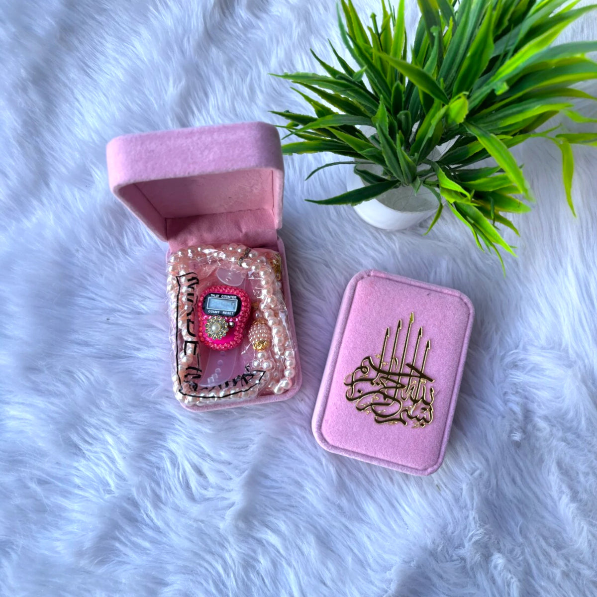 Pink Velvet Tasbeeh Combo