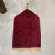 Maroon Kids Dome Janamaz - Kids Dome Prayer Rug with gold tassel detailing. Lightweight and compact for easy storage and portability.