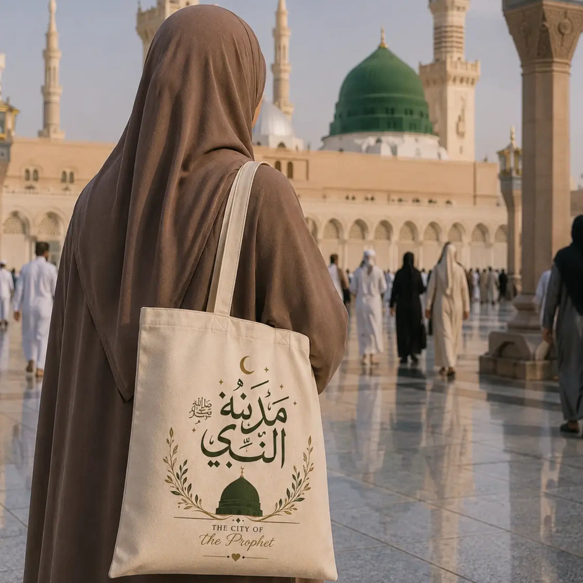 Madinah-al-Nabawi Islamic Canvas Tote Bag