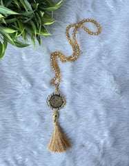 Golden Crystal Tasbeeh with Bismillah (100 Beads)