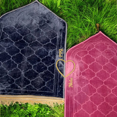 Grey & Pink Dome Couple Janamaz with Heart