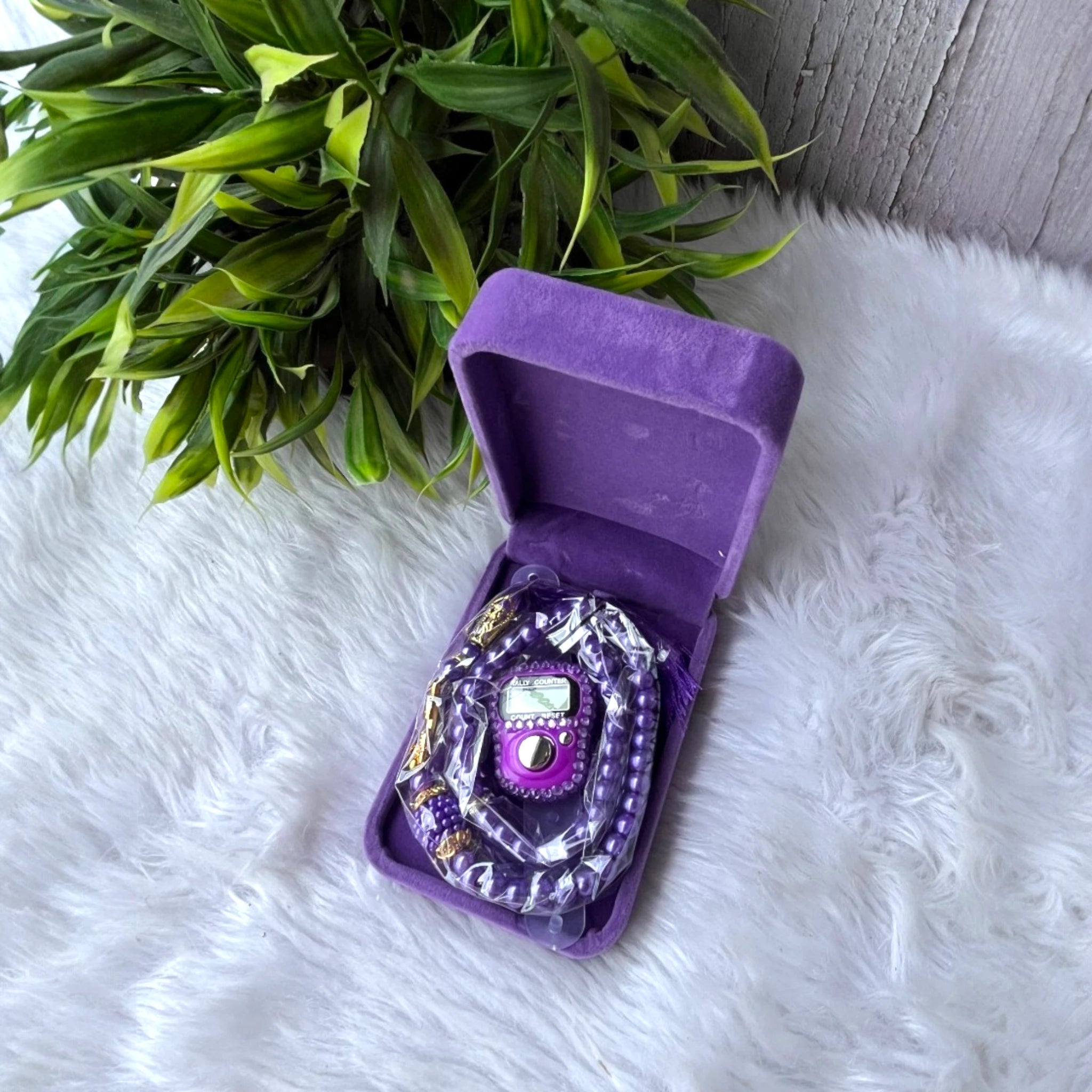 Purple Velvet Tasbeeh Combo
