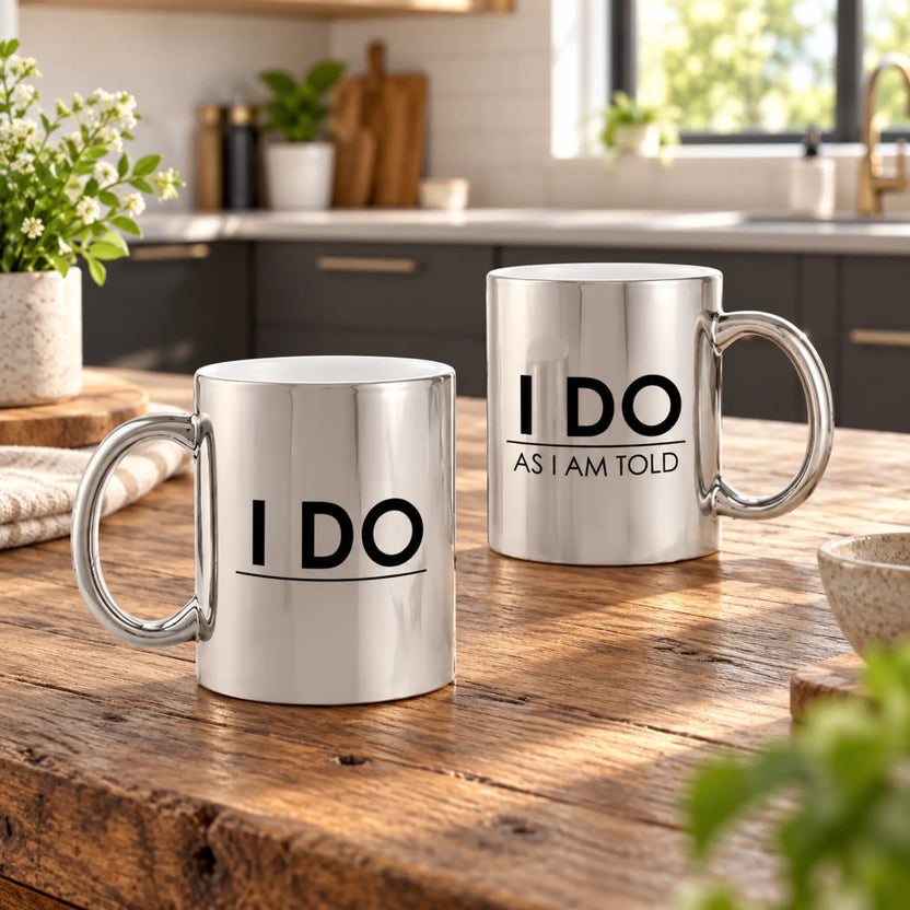 I Do Personalized Metallic Couple Mugs (350ml) - Set Of 2 Main image