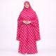 Pink floral printed cotton prayer dress for women
