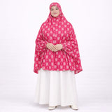 Pink floral prayer dress with modest design