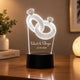 Couple Ring Personalized LED Lamp - Black Base