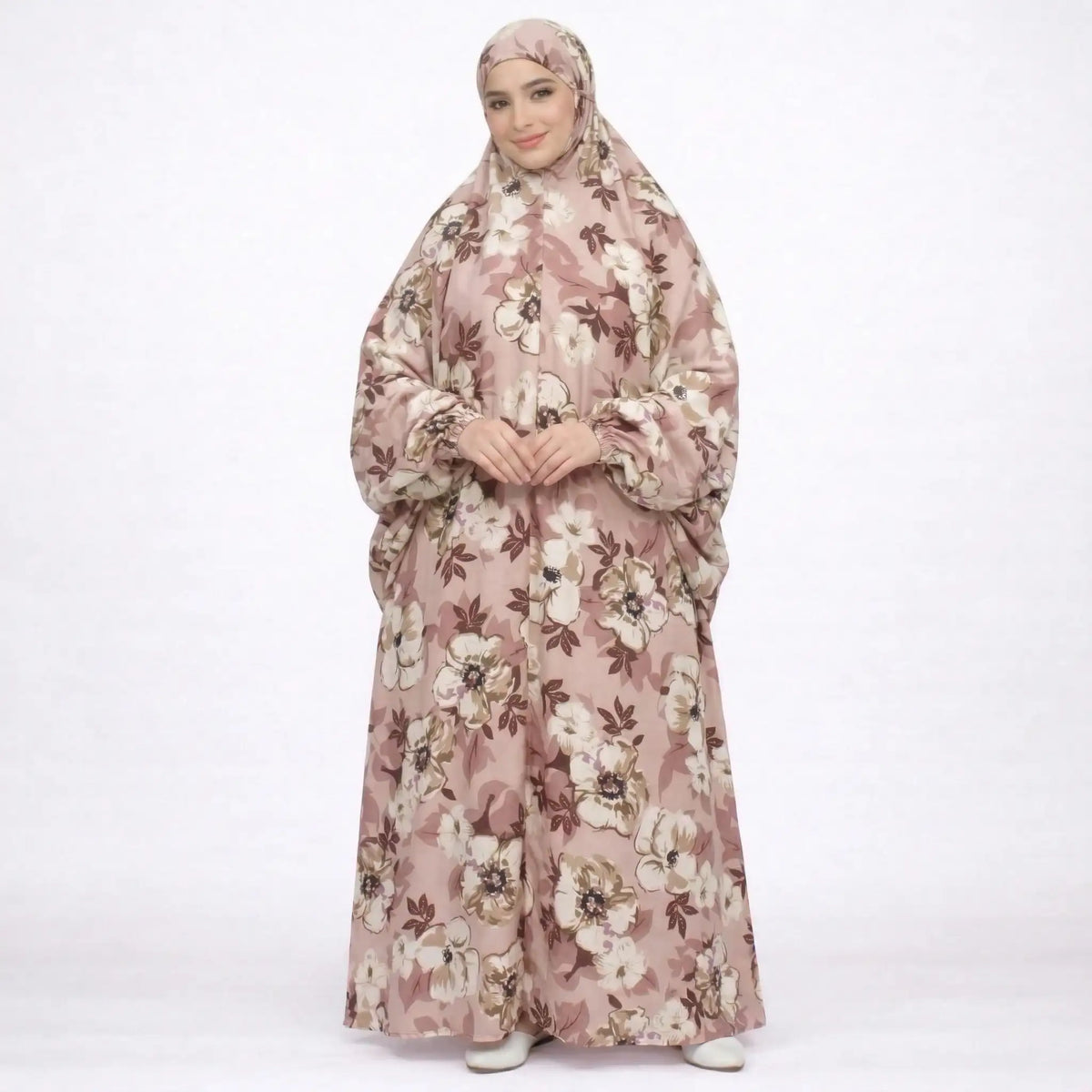 Full-length floral prayer dress
