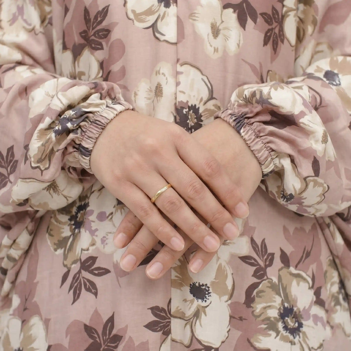Close-up of floral fabric detail