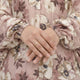 Close-up of floral fabric detail