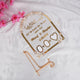 Elegant Lulu-al-Noor Dome Shape Thumb Printing Frame laid flat with gold stand, perfect for wedding keepsakes. Shop now at Hadiyah Gifting.