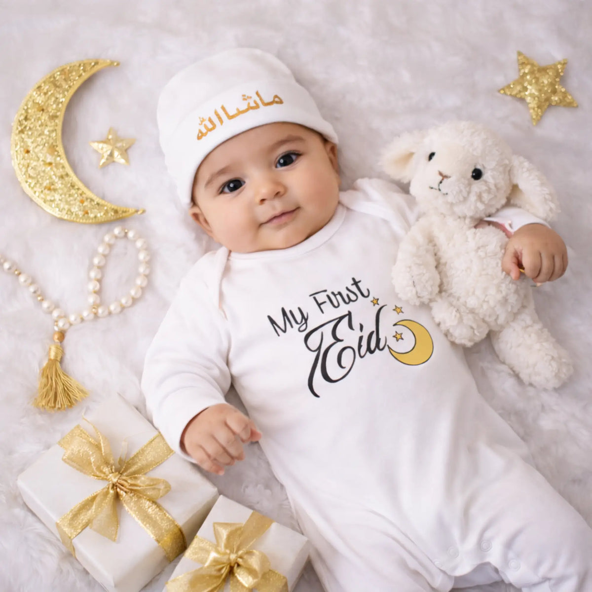 My First EID Baby Boy Romper with Name