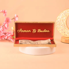 Personalised Floral Golden Haqq Mahr Box
