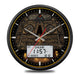 Islamic Wall Clock featuring Al-Fatiha branding, Kaaba artwork, and digital Azan time display, ideal for spiritual home settings.